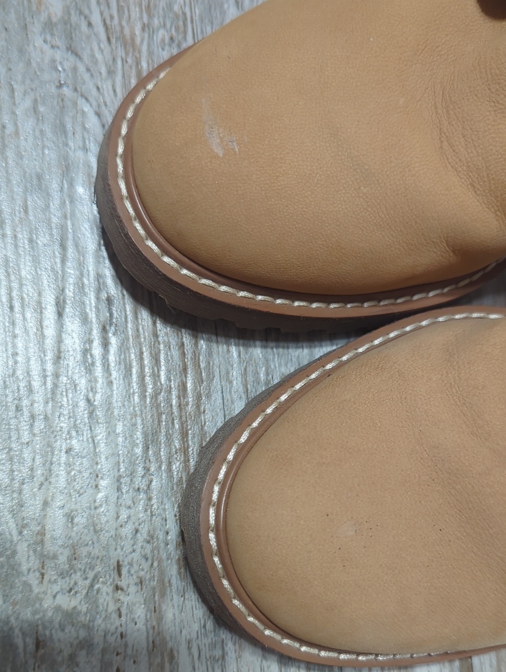 Crown Vintage Yuliana Lug Sole Combat Boots Tan Size 9 Stacked Heel - Picture 4 of 11